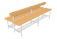 Скамья для раздевалок двухсторонняя с спинкой (2 метра) - fgospostavki.ru - Белово