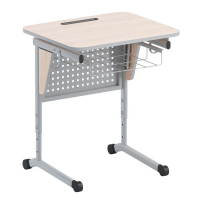 Стол ученический одноместный с перфорированной панелью, наклоном столешницы (0-24°) и корзиной - fgospostavki.ru - Белово