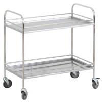 Столик процедурный с двумя полками и бортиками передвижной из нержавеющей стали - fgospostavki.ru - Белово