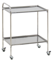 Столик процедурный передвижной с двумя полками из нержавеющей стали - fgospostavki.ru - Белово