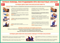Таблица "Порядок действий при внезапной смерти" (100х140 сантиметров, винил) - fgospostavki.ru - Белово