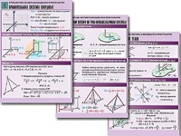 Комплект таблиц по геометрии "Стереометрия. Векторы и координаты в пространстве" (8 таблиц, А1, ламинированные) - fgospostavki.ru - Белово
