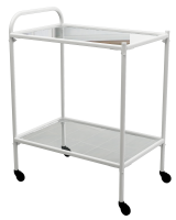 Столик процедурный передвижной металлический с двумя полками из стекла колеса мебельные - fgospostavki.ru - Белово