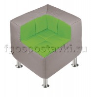 Пуф угловой со спинкой  на хромированных ножках - fgospostavki.ru - Белово