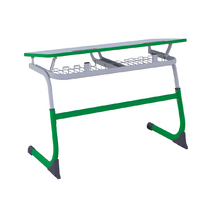 Парта SMARTY двухместная регулируемая по высоте (наклонная столешница) с антивандальной кромкой - fgospostavki.ru - Белово