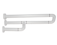 Поручень неоткидной трёхопорный с антибактериальным покрытием (белый) - fgospostavki.ru - Белово