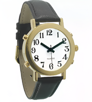 Часы для слабовидящих людей с белым циферблатом на кожаном ремешке - fgospostavki.ru - Белово