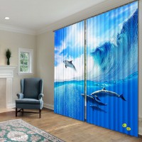 Комплект светонепроницаемых штор "Дельфины" - fgospostavki.ru - Белово