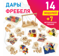 Игровой набор Дары Фребеля в мешочках 14 модулей с методическими пособиями 7 книг - fgospostavki.ru - Белово