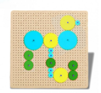 Тактильно-развивающая панель с разноцветными шестеренками - fgospostavki.ru - Белово