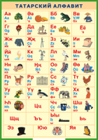 Таблица "Татарский алфавит в картинках" (100х140 сантиметров, винил) - fgospostavki.ru - Белово
