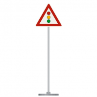 Знак дорожный "Светофорное регулирование" 1.8 типоразмер 40 на стойке с основанием 3кг - fgospostavki.ru - Белово