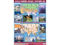 Таблица демонстрационная "Объекты всемирного наследия в Зарубежной Азии" (100*140) - fgospostavki.ru - Белово