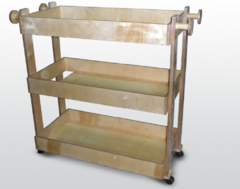 Тележка для спортинвентаря и игрушек (3 полки) 115х50х90см (фанера лак) - fgospostavki.ru - Белово