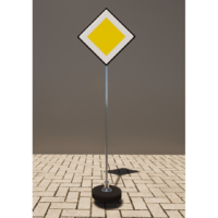 Знак дорожный "Главная дорога" 2.1 типоразмер 40 на стойке с основанием 3кг - fgospostavki.ru - Белово