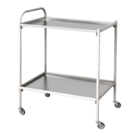 Столик процедурный передвижной с двумя полками металлический из стекла и нержавеющей стали - fgospostavki.ru - Белово