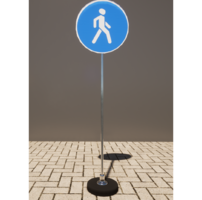Знак дорожный "Пешеходная дорожка" 4.5.1 типоразмер 40 на стойке с основанием 3кг - fgospostavki.ru - Белово
