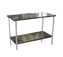 Стол на металлическом каркасе с полкой 600*1500*750(900) - fgospostavki.ru - Белово