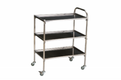Столик инструментальный передвижной из нержавеющей стали с тремя полками (импортные колеса) - fgospostavki.ru - Белово