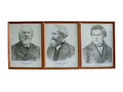 Портреты выдающихся физиков (деревянная рамка, под стеклом) - fgospostavki.ru - Белово