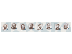 Стенд-лента "Выдающиеся ученые-физики" - fgospostavki.ru - Белово