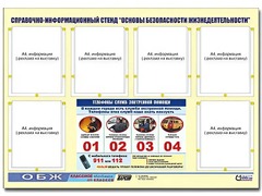 Стенд информационный "Основы безопасности жизнедеятельности" (80*110, 6 карманов) - fgospostavki.ru - Белово