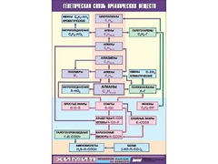 Таблица демонстрационная "Генетическая связь органических веществ" (винил 70x100) - fgospostavki.ru - Белово