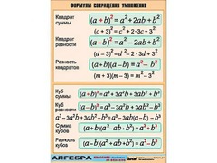 Таблица демонстрационная "Формулы сокращения умножения" (винил 100*140) - fgospostavki.ru - Белово