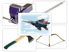 Набор предметных картинок "Оружие, военная техника. Инструменты" (48 штук, А4, с магнитами) - fgospostavki.ru - Белово