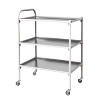 Столик инструментальный передвижной металлический с тремя полками (импортные колеса) - fgospostavki.ru - Белово