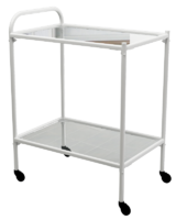 Столик процедурный передвижной металлический с двумя полками из стекла колеса мебельные - fgospostavki.ru - Белово