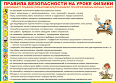Таблица "Правила безопасности на уроке физики" (100х140 сантиметров, винил) - fgospostavki.ru - Белово