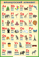 Таблица "Французский алфавит в картинках (с транскрипцией)" (100х140 сантиметров, винил) - fgospostavki.ru - Белово