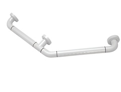 Поручень угловой трехопорный с антибактериальным покрытием (белая) - fgospostavki.ru - Белово