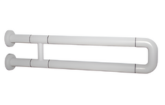 Поручень неоткидной двухопорный с антибактериальным покрытием (белый) - fgospostavki.ru - Белово