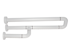 Поручень неоткидной трёхопорный с антибактериальным покрытием (белый) - fgospostavki.ru - Белово