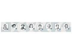 Стенд-лента "Выдающиеся путешественники и ученые-географы" - fgospostavki.ru - Белово