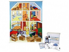 Магнитно-маркерный ситуационный плакат "Квартира" с набором магнитных карточек + методические рекомендации (иностранный язык) - fgospostavki.ru - Белово