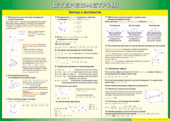 Таблица "Векторы в пространстве (Стереометрия)" (100х140 сантиметров, винил) - fgospostavki.ru - Белово