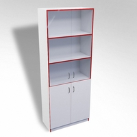 Стеллаж полуоткрытый А-310 ТР со стеклом ЛДСП  - fgospostavki.ru - Белово