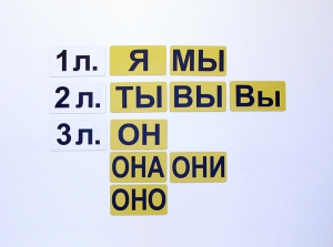 Набор магнитных карточек "Личные местоимения" (фон жёлтый) - fgospostavki.ru - Белово