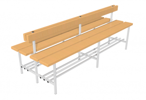 Скамья для раздевалок двухсторонняя с спинкой (2 метра) - fgospostavki.ru - Белово