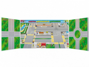 Доска магнитно-маркерная комбинированная, панорамная, трехэлементная "Азбука дорожного движения" - fgospostavki.ru - Белово