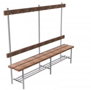 Скамья для раздевалок односторонняя с вешалкой (2 метра) - fgospostavki.ru - Белово