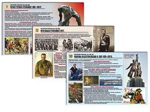Комплект таблиц по истории "История России XX - XXI вв." раздаточные (цветные, ламинированные, А4, 12 штук) - fgospostavki.ru - Белово