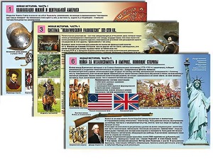 Комплект таблиц по истории "Новая история. Часть 1" раздаточные (цветные, ламинированные, А4, 6 штук) - fgospostavki.ru - Белово