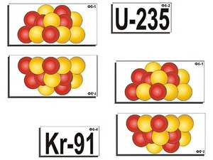 Модель-аппликация "Деление урана. Цепная ядерная реакция" (ламинированная) - fgospostavki.ru - Белово