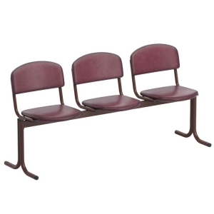 Блок стульев 3-х местный с не откидывающимися сидениями (кожзам) - fgospostavki.ru - Белово