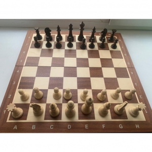 Шахматные фигуры Стаунтон Премиум № 5 со складной турнирной доской - fgospostavki.ru - Белово