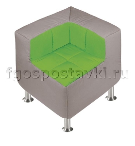 Пуф угловой со спинкой  на хромированных ножках - fgospostavki.ru - Белово